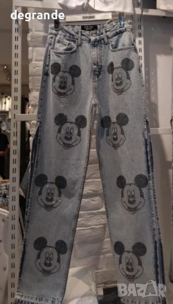 Дамски дънки с Мики Маус/S M L/размери, снимка 1