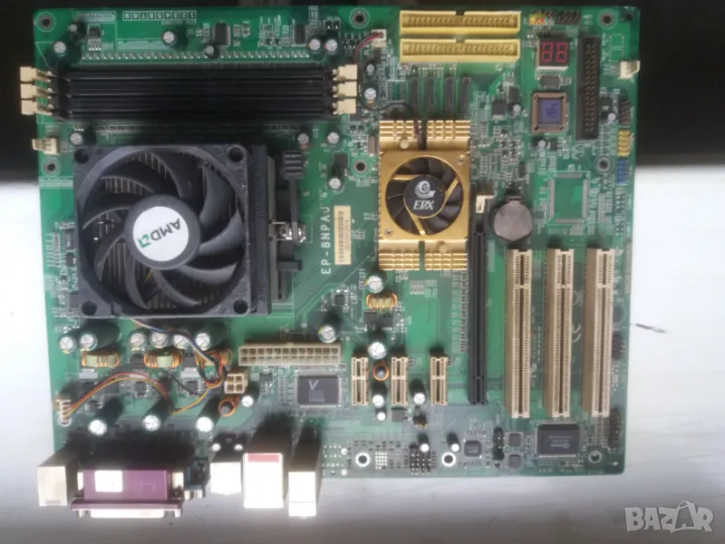 Платка дъно с индикатор Epox s754 с AMD 3200 за стар ретро компютър , снимка 1