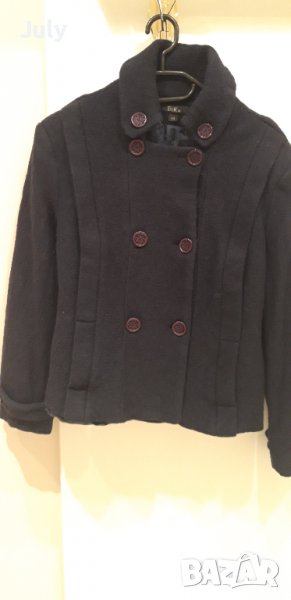 Вълнено късо палто синьо на цвят, снимка 1