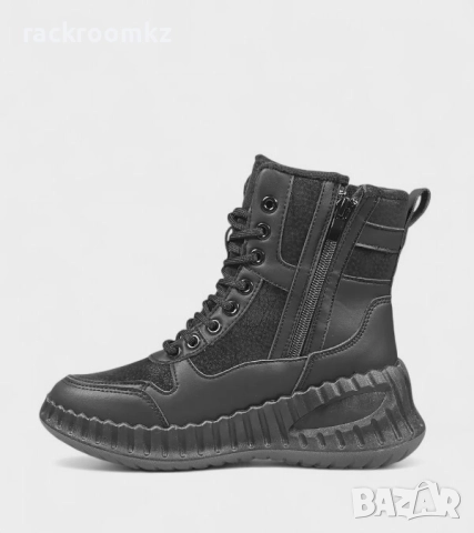 Дамски зимни боти с топъл хастар и дебела подметка W210163 black, снимка 5 - Дамски боти - 52379242