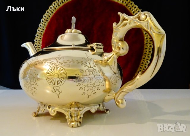 Английски чайник,кана никелово сребро,рококо. , снимка 5 - Антикварни и старинни предмети - 34624513