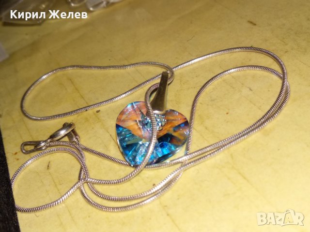 ИЗИСКАН КРИСТАЛЕН СРЕБЪРЕН АРТ МЕДАЛЬОН със СРЕБЪРНА ВЕРИЖКА СРЕБРО 925 БУТИКОВО БИЖУ ИТАЛИЯ 38266, снимка 3 - Колиета, медальони, синджири - 40940676