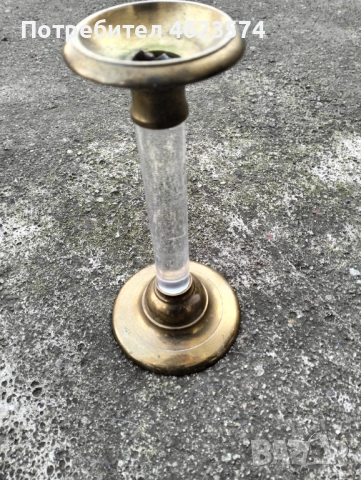 Месингов свещник, снимка 2 - Антикварни и старинни предмети - 52839558