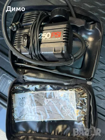 Автомобилен компресор 12V 250 PSI с манометър и комплект, снимка 2 - Аксесоари и консумативи - 56120311