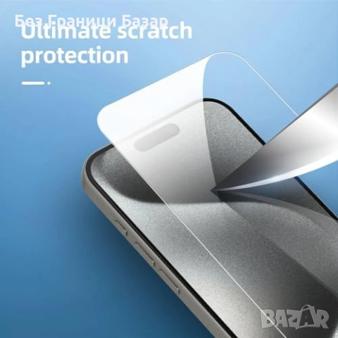 Нов iPhone 15 Pro протектор за екран и камера 9H комплект 4 в 1 Защита Айфон, снимка 6 - Фолия, протектори - 53088309