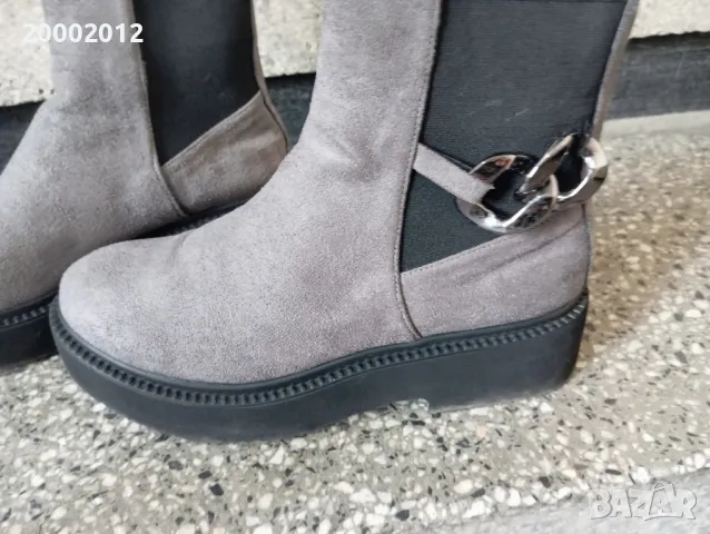 сиви велурени боти 