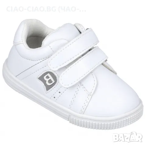 Бели бебешки обувки Унисекс със сиво лого BUBBLE KIDS, снимка 2 - Бебешки обувки - 50144476