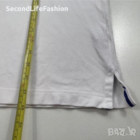 Мъжка винтидж поло тениска Paul & Shark размер L Royal Ocean бяла, снимка 4 - Тениски - 53155465