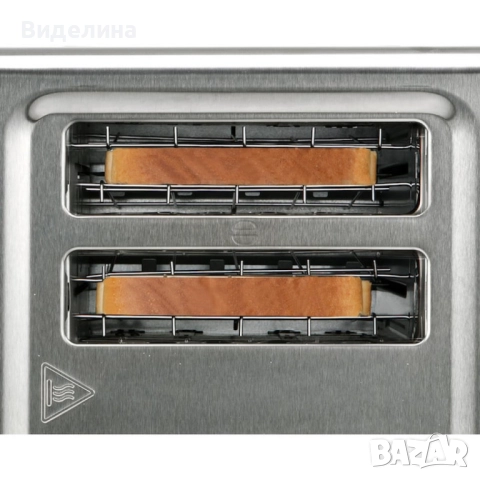 Мощен тостер Black+decker BXTO1960E - Неръждаема стомана с 4 слота, LCD дисплей и стойка за кифли, снимка 3 - Тостери - 52010153