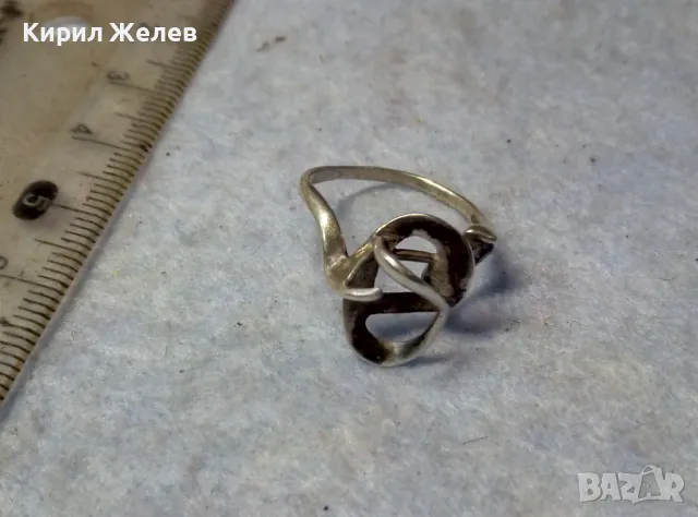 СТАР АР НУВО СТИЛ СРЕБЪРЕН ПРЪСТЕН СРЕБРО 925 с МЯСТО За ВГРАЖДАНЕ на СКЪП КАМЪК КАБОШОН 49716