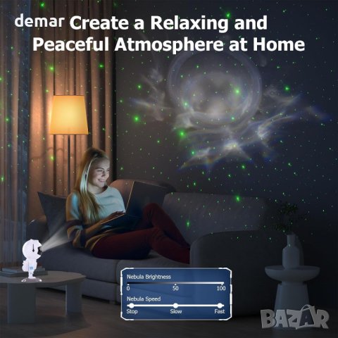 Светлинен галактически проектор астронавт нощна лампа за деца, снимка 7 - Детски нощни лампи - 44148705