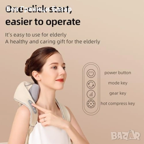 Нов безжизен Електрически масажор за врат 6D шиацу с нагряваща функция, снимка 5 - Масажори - 53018706