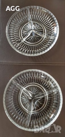 Винтидж ордьовърни чинии от оловен кристал, снимка 1 - Чинии - 40755404