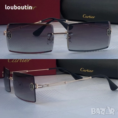 Cartier Мъжки слънчеви очила правоъгълни 3 цвята черни кафяви сини, снимка 6 - Слънчеви и диоптрични очила - 51739091