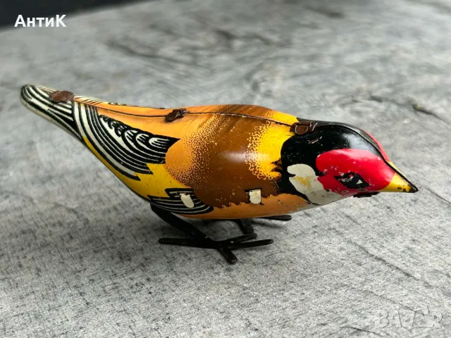 Соц Ламаринена Играчка с Механизъм Птичка, снимка 3 - Колекции - 47485976