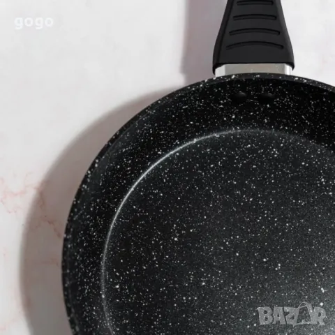 Тиган с капак Goldman Premium, Кован алуминий, Мраморно покр., снимка 5 - Съдове за готвене - 48604709