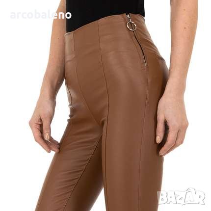 Ликвидация! Дамски панталони от еко кожа, само черен цвят - Доставка 24 часа , снимка 4 - Панталони - 39292631