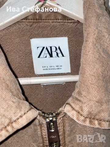 Ново дънково яке риза сафари спортно елегантно Зара Zara zara размер L, снимка 5 - Якета - 44449905