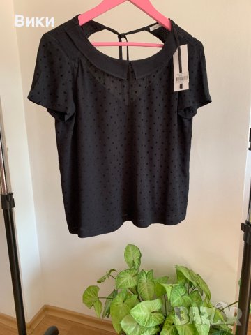 Нова черна блуза размер S, снимка 3 - Тениски - 41328743