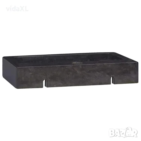 vidaXL Стенна мивка черна 38x24x6,5 см мрамор, снимка 6 - Мивки - 56146145