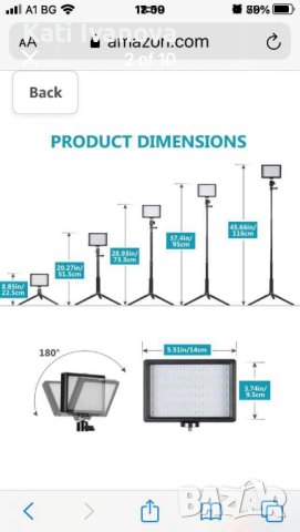 2 бр. Led с димируема 5600K USB LED видео светлина с регулируема стойка за статив и цветни филтри, снимка 2 - Светкавици, студийно осветление - 44228878