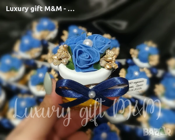 Подаръци за гости, подаръчета за гости - бурканче с мед "Трите рози", снимка 3 - Подаръци за сватба - 50694579