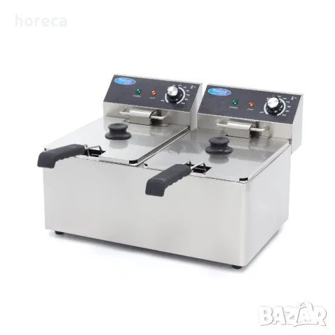 Електрически фритюрник 2 x 8 л - студена зона, от 50°C до 200°C