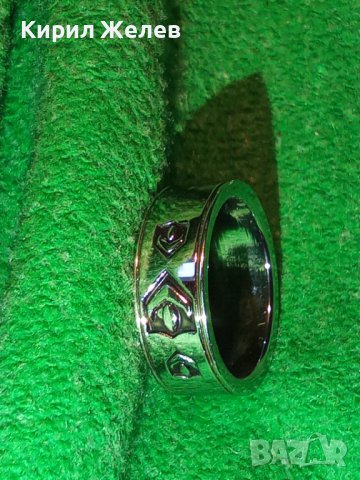 БЛЕСТЯЩ от БЛАГОРОДНА НЕРЪЖДАЕМА СТОМАНА КРАСИВ МОДЕН ПРЪСТЕН ТИП ХАЛКА 6955