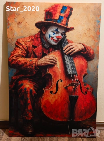 Светеща картина с LED осветление - Joker с цигулка 🎻, снимка 2 - Картини - 52970737