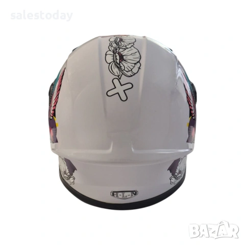 Детска Каска със слюда Bird, Бял- Гланц, снимка 2 - Аксесоари и консумативи - 53869873