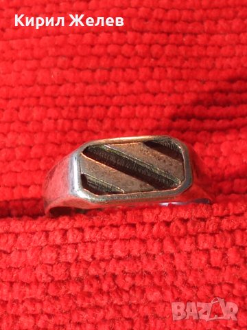 СТИЛЕН СРЕБЪРЕН РЕТРО АРТ ДЕКО ПРЪСТЕН ВИСОКА ПРОБА ОКСИДИРАНО СРЕБРО МАЙСТОРСКА РЪЧНА РАБОТА 38518, снимка 12 - Антикварни и старинни предмети - 41451045