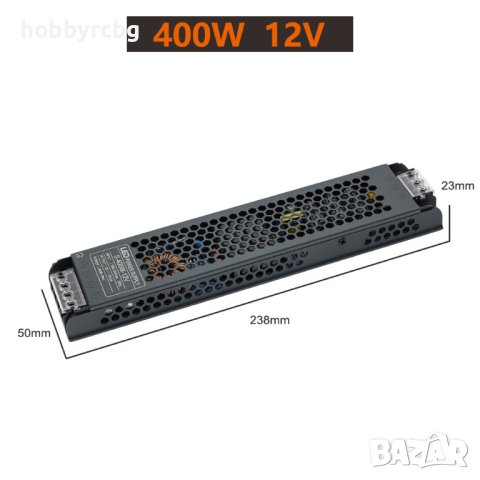 Захранване за LED лента 12VDC, 60W, 5А, Метален тънък корпус + други, снимка 7 - Друга електроника - 41139799