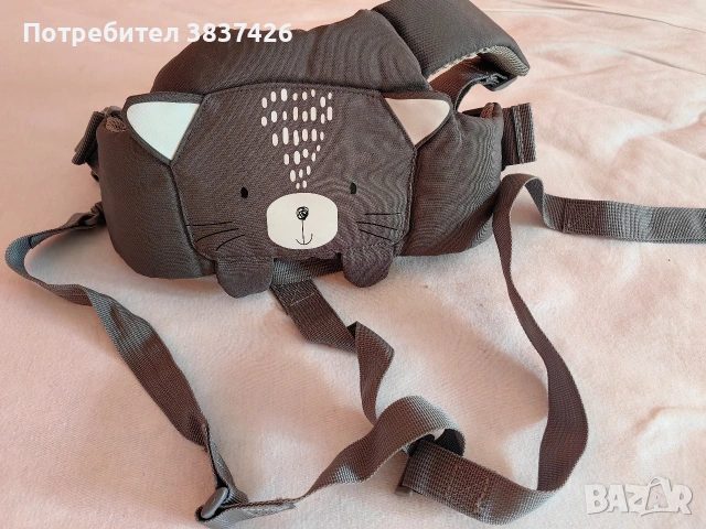 KIKKA BOO Каишка за прохождане CAT DARK GREY