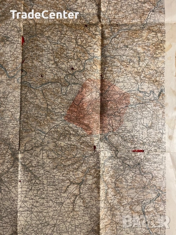 Стара тактическа карта на Париж, снимка 2 - Антикварни и старинни предмети - 53750122