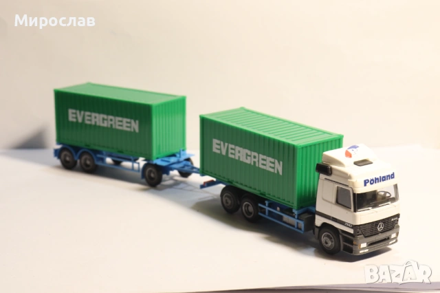 AWM H0 1/87 MERCEDES ACTROS КОНТЕЙНЕР КАМИОН МОДЕЛ, снимка 6 - Колекции - 53258266