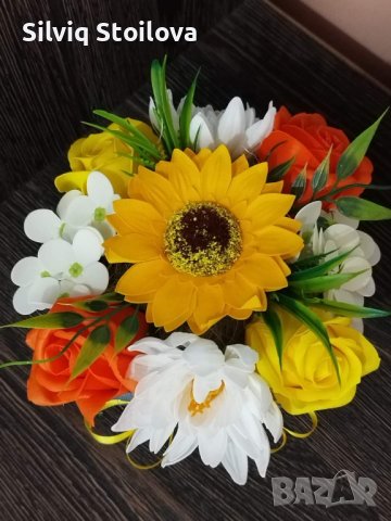 🌼🌼Ново🌼🌼Слънчев свеж букет със сапунени цветя, снимка 4 - Подаръци за жени - 41926871