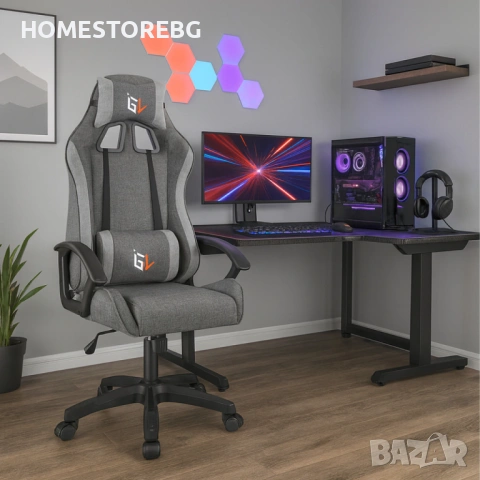 Ергономичен геймърски офис стол с лумбална и шийна опора – комфорт за игра и работа без умора , снимка 4 - Столове - 53071578