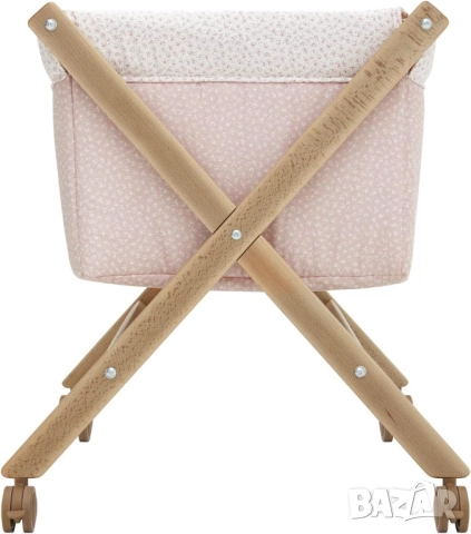 Детска/Бебешка Люлка/Легло Дървена Cambrass Wooden Mini Cradle Liberty Pink/Natural 55×87×74 см! , снимка 3 - Детски люлки - 52360689