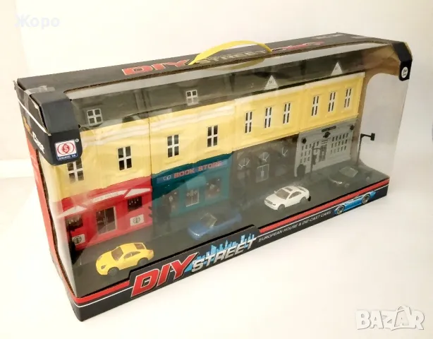 Европейска улица със сгради на модули и малки колички 0230653, снимка 8 - Образователни игри - 48418202