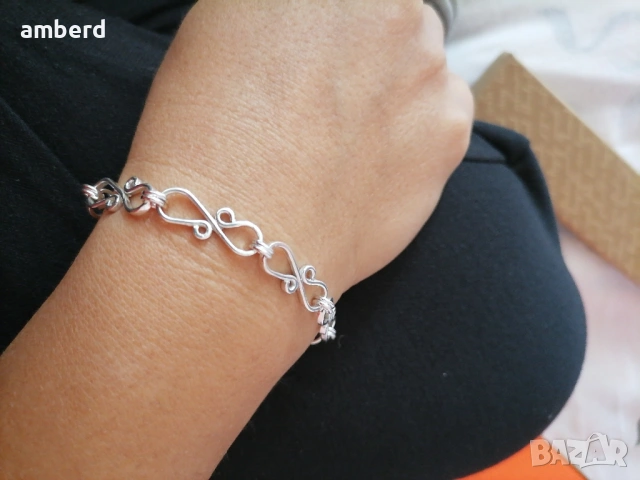 Уникална сребърна гривна , снимка 7 - Гривни - 53614805