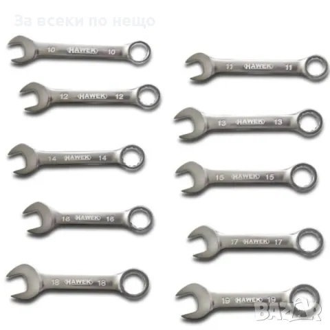 Комплект къси звездогаечни ключове 10 части HAWEK, снимка 2 - Други инструменти - 50361153
