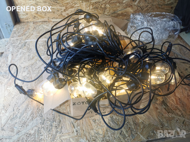 LED светещ гирлянд 45 м с 45 крушки, водоустойчив IP65, 2700 K, 45 W, енергиен клас А+, снимка 2 - Други - 44724845