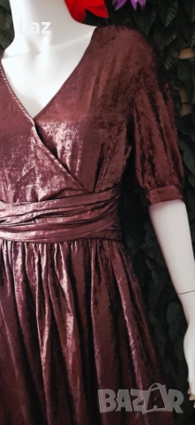 официална рокля в бронз Promod, снимка 3 - Рокли - 52353352