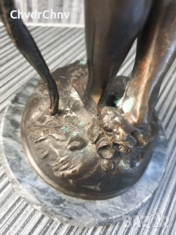 40см-3кг Moreau статуетка/стара френска бронзова скулптура/фигура на ангел-купидон, снимка 9 - Статуетки - 52967586