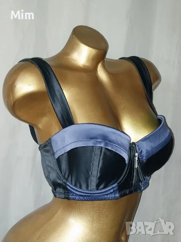 Н&М 90 D Черен сатенен сутиен  , снимка 2 - Бельо - 50834959