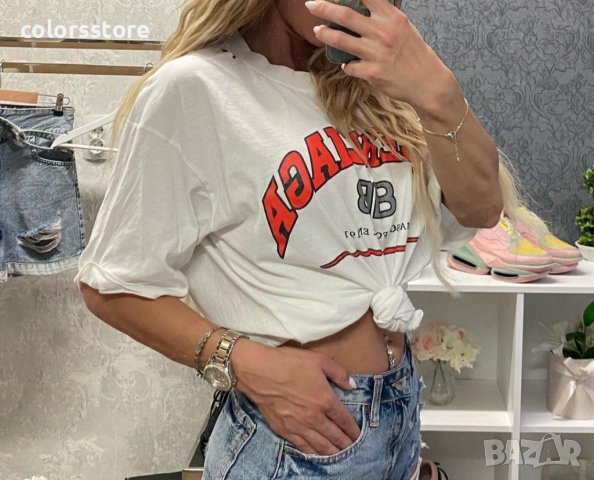 Бяла тениска Balenciaga  код Br-Z103, снимка 3 - Тениски - 42271318