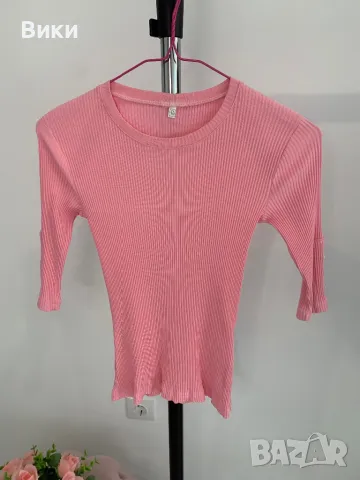 Розова блуза в размер S-M, снимка 6 - Блузи с дълъг ръкав и пуловери - 48981112