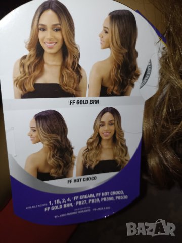 Valentino-Нова  с етикет дълга чуплива перука тъмнокестеняво към русо, снимка 12 - Аксесоари за коса - 38925820