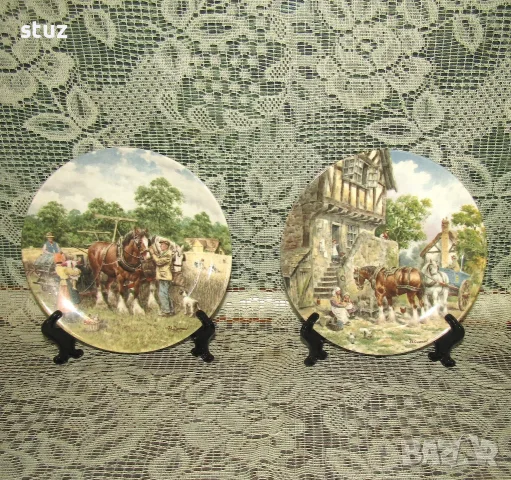 Колекционерски  декоративни порцеланови чинии Wedgwood, сет 2 бр., снимка 2 - Декорация за дома - 55775348