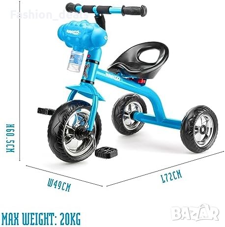 Нов Син велосипед на 3 колела за малки деца 3+ с машина за балончета Момичета Момчета Подарък, снимка 7 - Други - 42268652